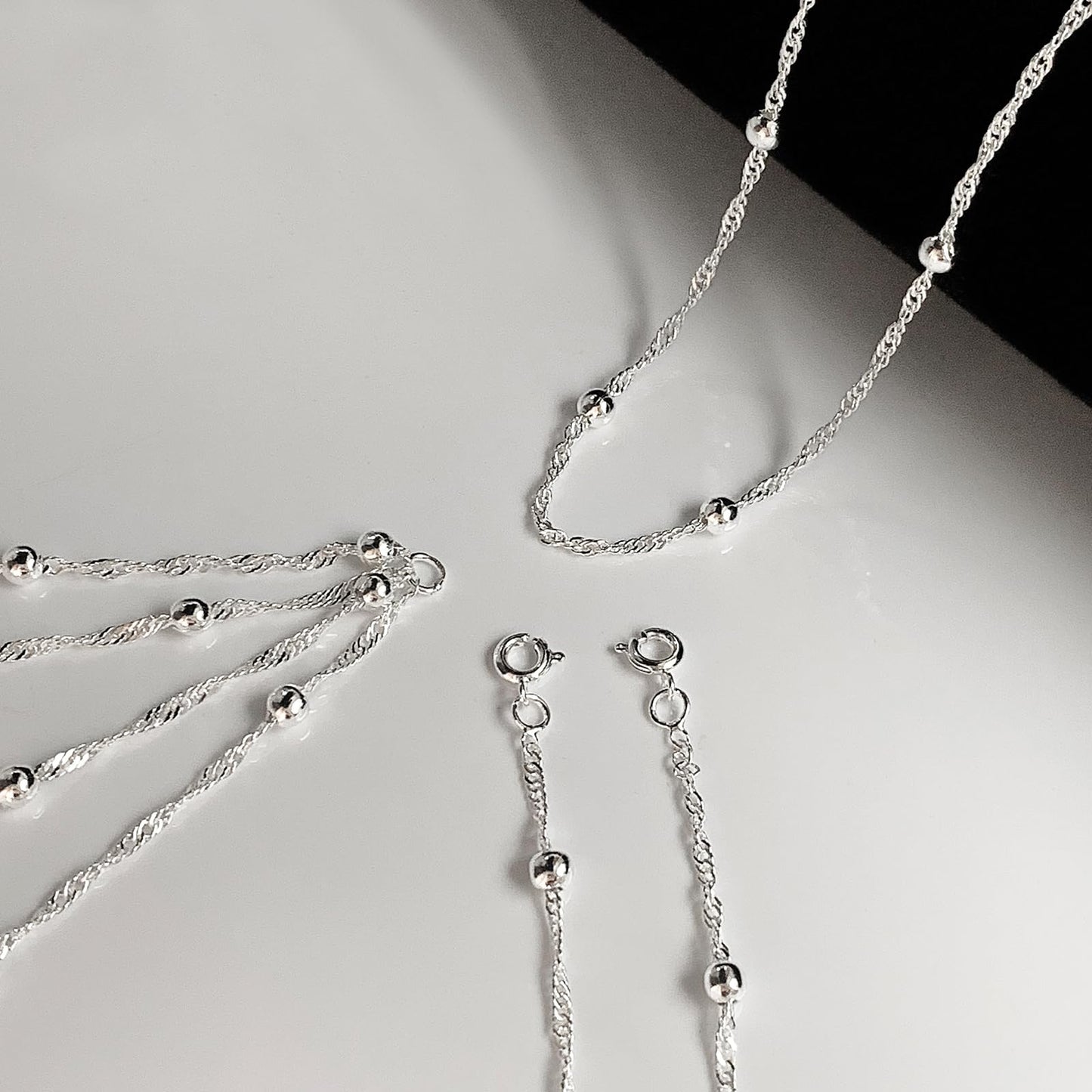 HERIER 14K Silver Plated Body Chain for Women Layered Beads Chain Adjustable Sexy Beach Body Jewelry Belly Waist Chain Jewelry for Women Gifts