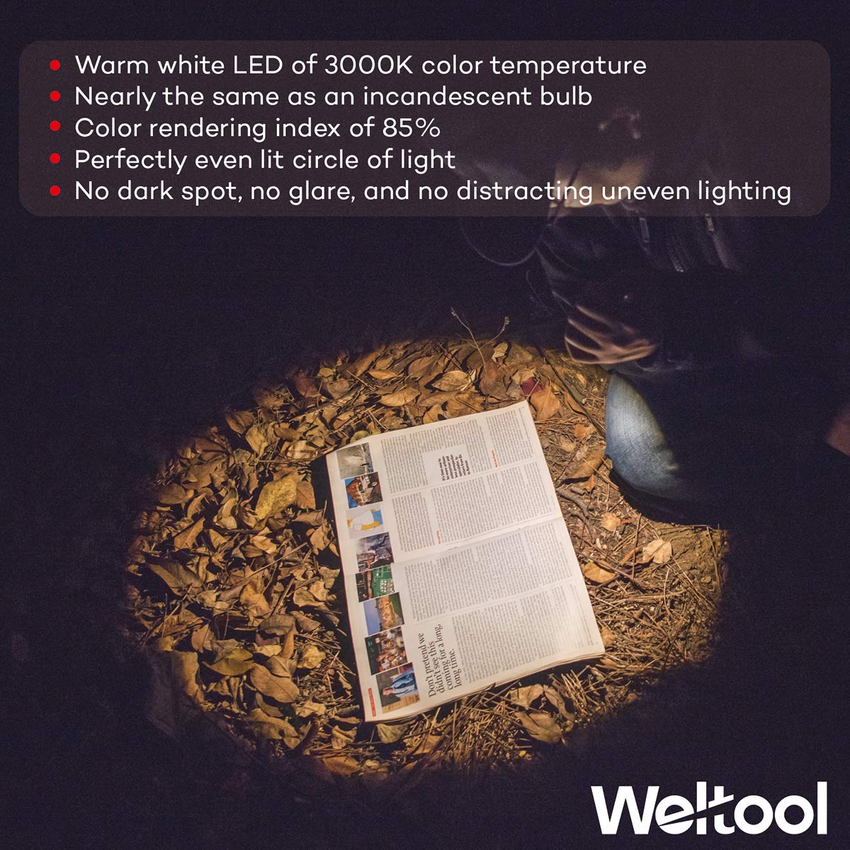 Weltool M6-Mini LED Cap Flashlight Ultra-Compact, 3000K Warm White EDC Pocket Light with Clip No-Glare Even Beam- High Color Rendering of 85% - Perfect Pen Light - for Inspection Reading by AAA Cell