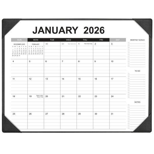 Desk Calendar 2026-2027 with Desk Mat – 22" x 17" Large Desk Pad Calendar Runs from January 2026 to June 2027, Office Supplies Desktop Calendar with To-Do, Notes & Goals Sections, for Office Planning or Organizing