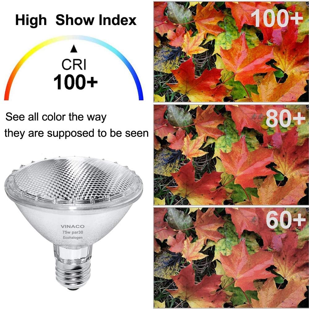 Vinaco Par30 Short Neck, 6pcs PAR30 75W 120V Light Bulbs, Dimmable. Premium Quality for Long Lasting Life, E26 Base, 3000K Warm White, par30 Flood Light Great for Accent Lighting, Tracking Lighting
