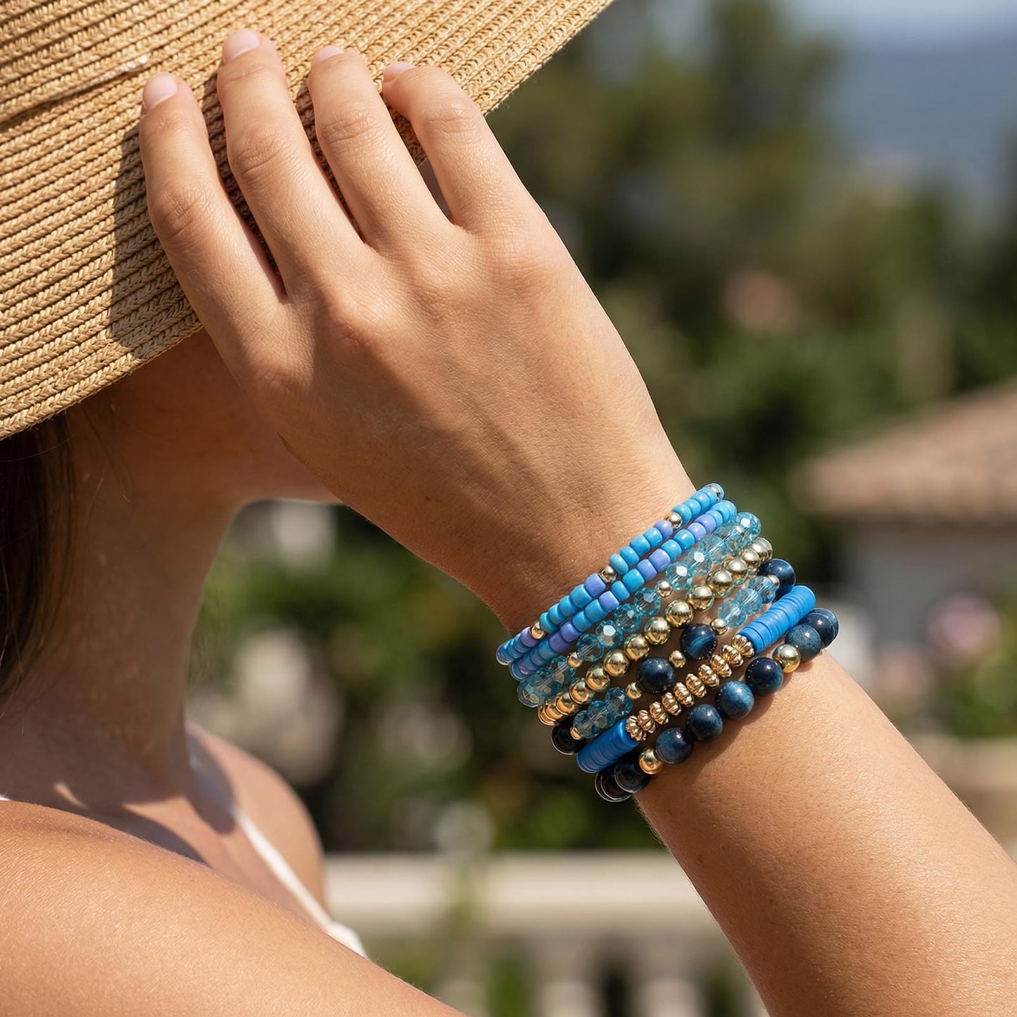 Briutn Bohemian Bracelet Stack Stackable Bracelets for Women Multi-Layered Fashion Accessories