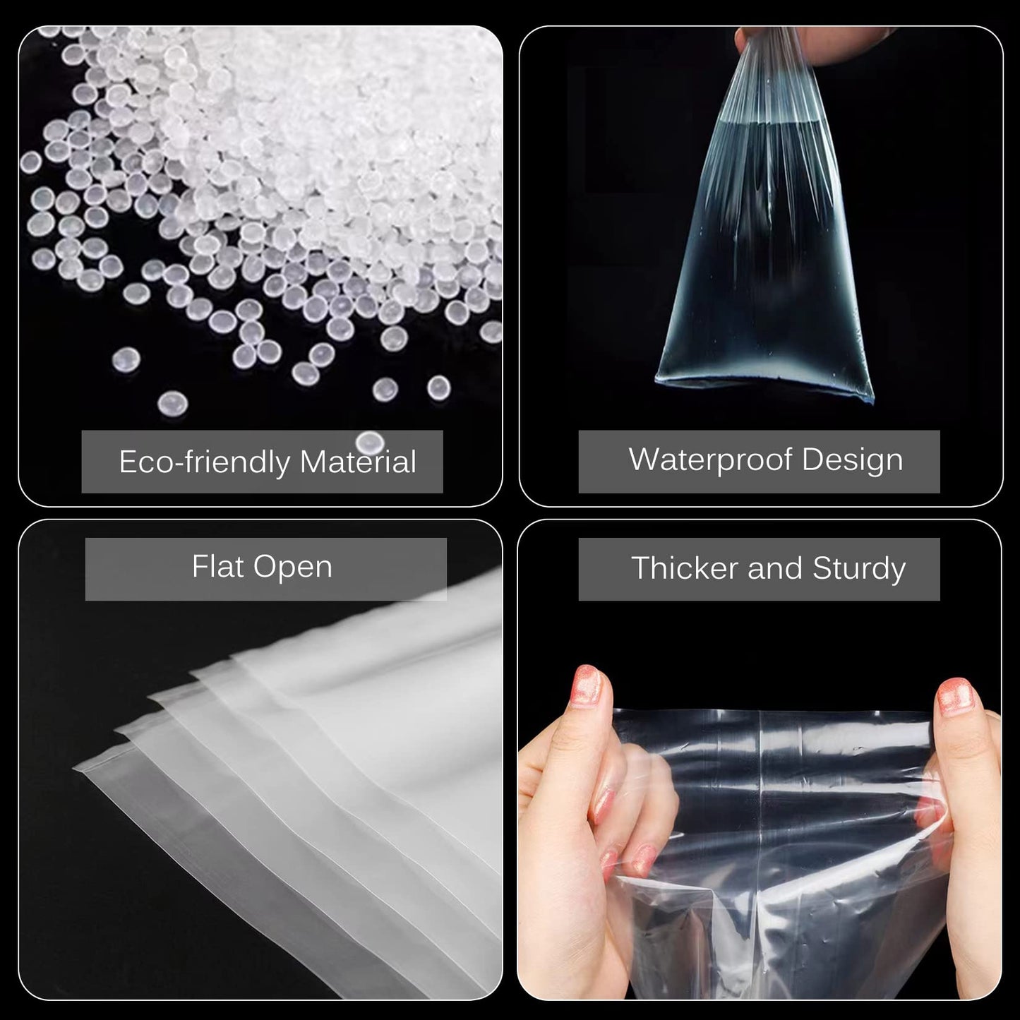 Long Plastic sleeves 14x40 Inch 50 Pack Poster Poly Bags, 2 Mil Clear Flat Open Blueprint Storage Poster Tube for Large Narrow Items, Waterproof