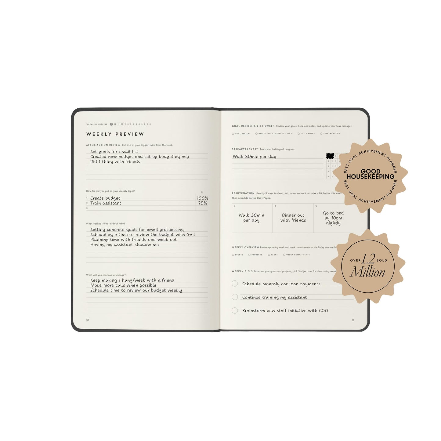 Full Focus Latte Linen Planner by Michael Hyatt - The #1 Daily Planner to Set Annual Goals, Increase Focus, Eliminate Overwhelm, and Achieve Your Biggest Goals - Hardcover