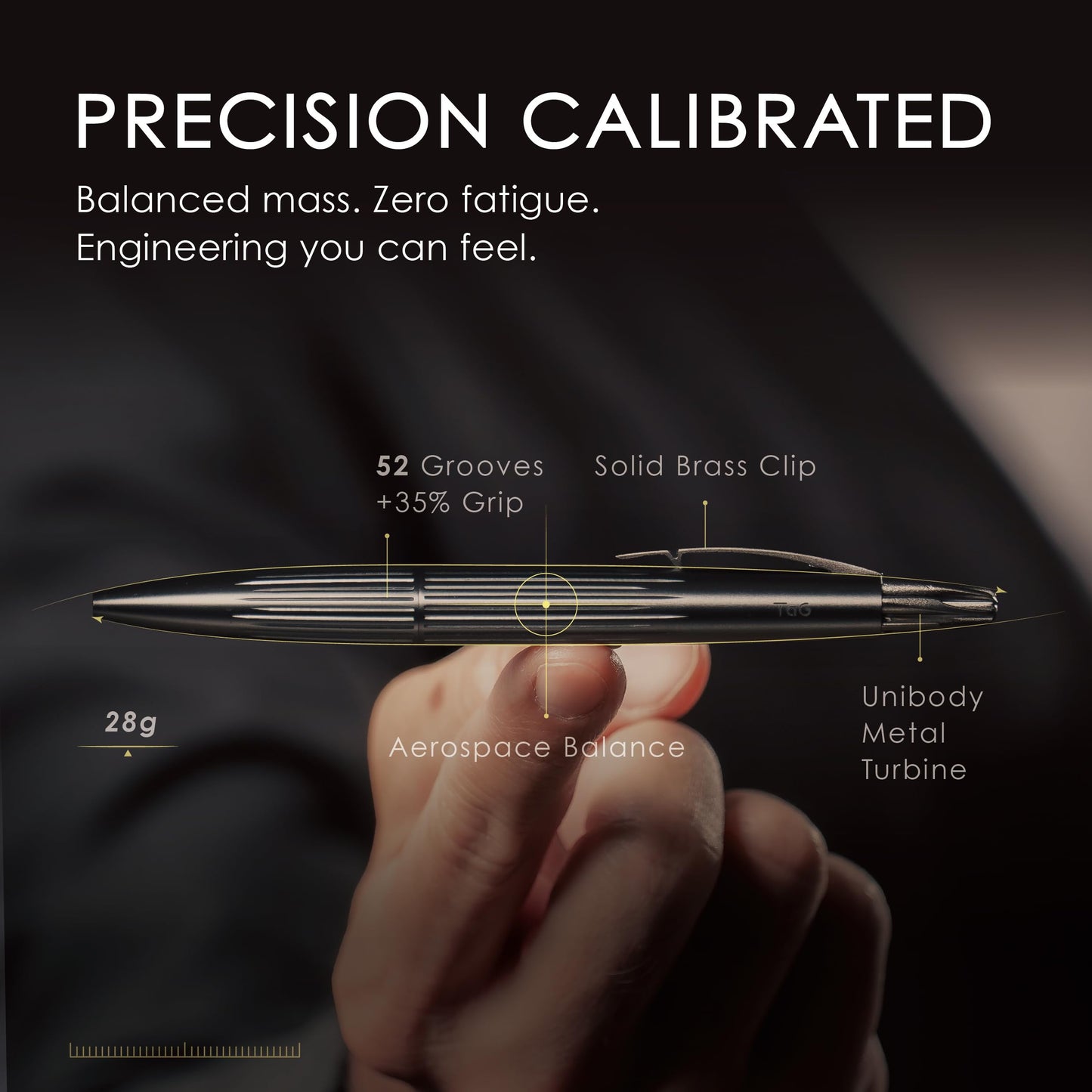 TAG Submarine Luxury Ballpoint Pen with Sonar Stand, Turbine Twist Desk Pen, Shadow Black Aerospace Aluminum Writing Instrument, Schmidt Refill, Fancy Executive Gift Pen