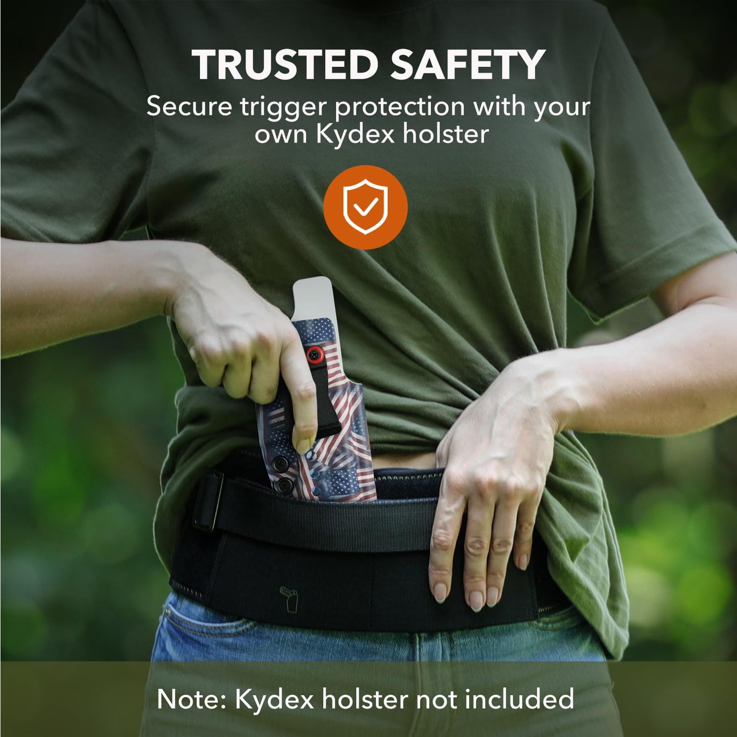 MUNALO Belly Band Holster for Women & Men Gun Holsters for Concealed Carry Tactical Pistol Belt Compatible with Any Kydex Holster for Running, Hiking, Jogging & EDC (Kydex Holster not Included)