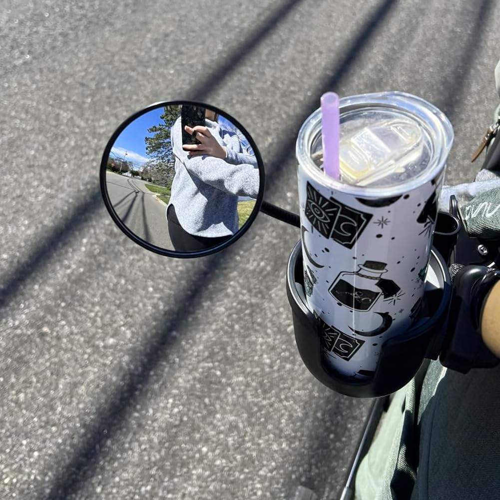 Ampper Glass Clip On Rear View Cubicle Mirror, Flexible Convex Security Mirror for Personal Safety Desk Rearview Monitors or Anywhere (3.75", Round)
