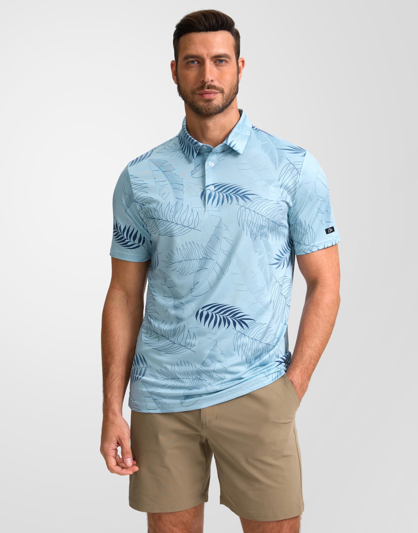 Obla Mens Golf Polo Shirts Short Sleeve Dry Fit Performance Moisture Wicking Casual Print Collared Golf Shirts for Men(Pink Stripe_XXXL)