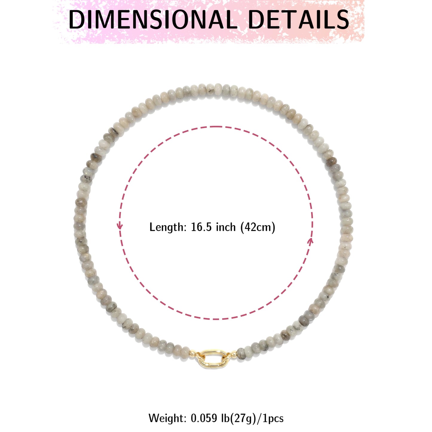 CONRAN KREMIX Shining Stone Beaded Necklace for Women,Natural Stone Bead Choker Necklaces Boho Summer Beach Necklace Gemstone Jewelry Gift for Women