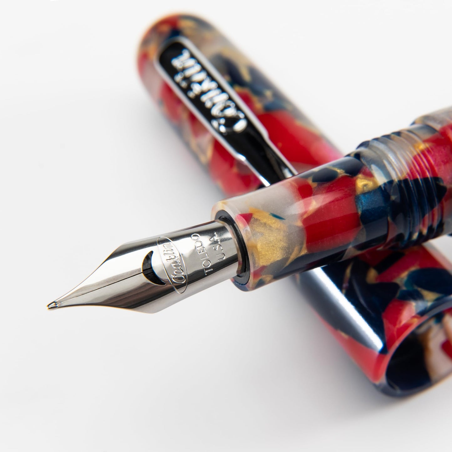 Conklin All American Fountain Pen Old Glory Special Edition – Medium Nib with Free 15ml Conklin Black Ink Bottle – Patriotic Luxury Writing Pen Gift for Collectors and Professionals