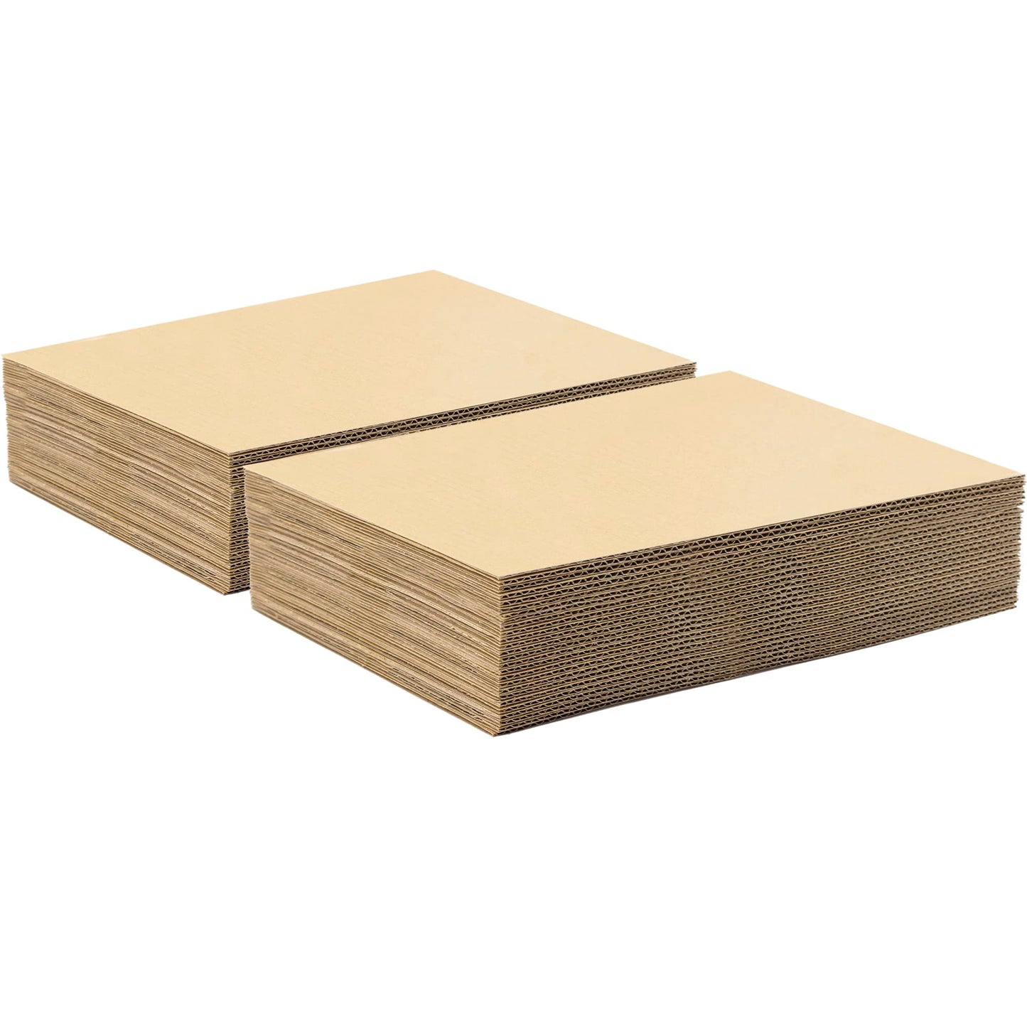 Golden State Art, 50 pack 9x12 Corrugated Cardboard Sheets Cardboard Inserts Flat Cardboard Layer Pads for Packing, Mailing or Art Crafts (1/8" Thick, Brown)