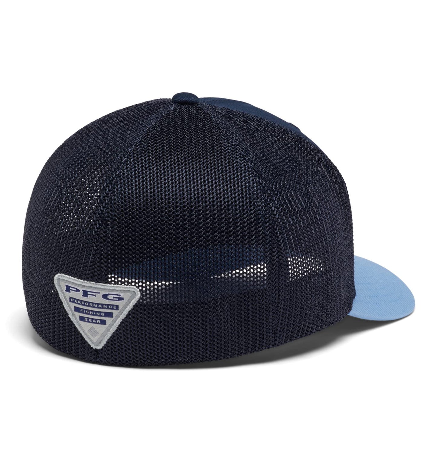 Columbia Unisex PFG Fish Flag Mesh Ball Cap - Low, Collegiate Navy/Agate Blue/Mid Atlantic Flag, Small/Medium