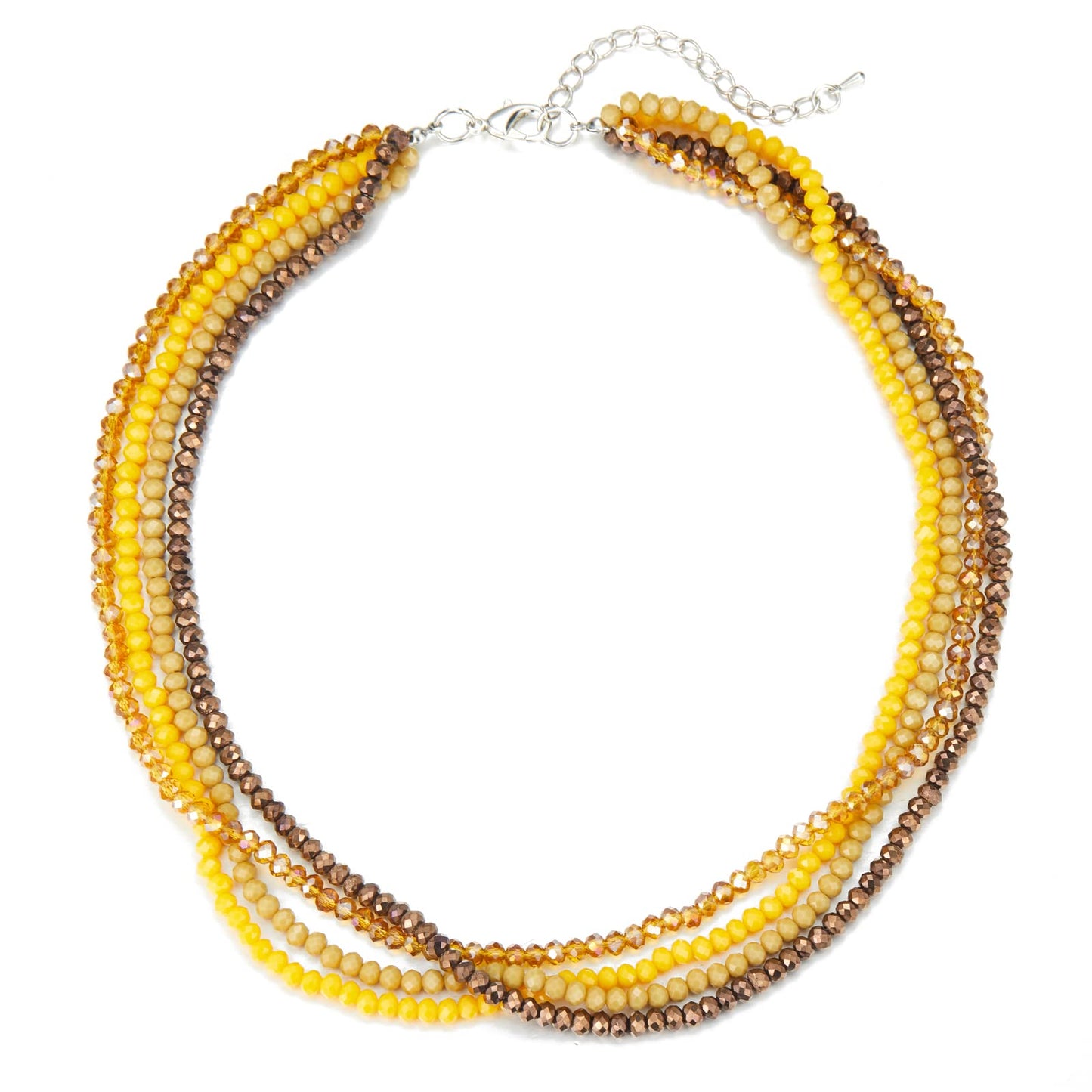 Noessla Multi-layer Crystals Beaded Choker Necklace for Women Colorful Boho Statement Necklace Trendy Costume Party Jewelry Mothers day Gifts for Mom(29-Yellow)