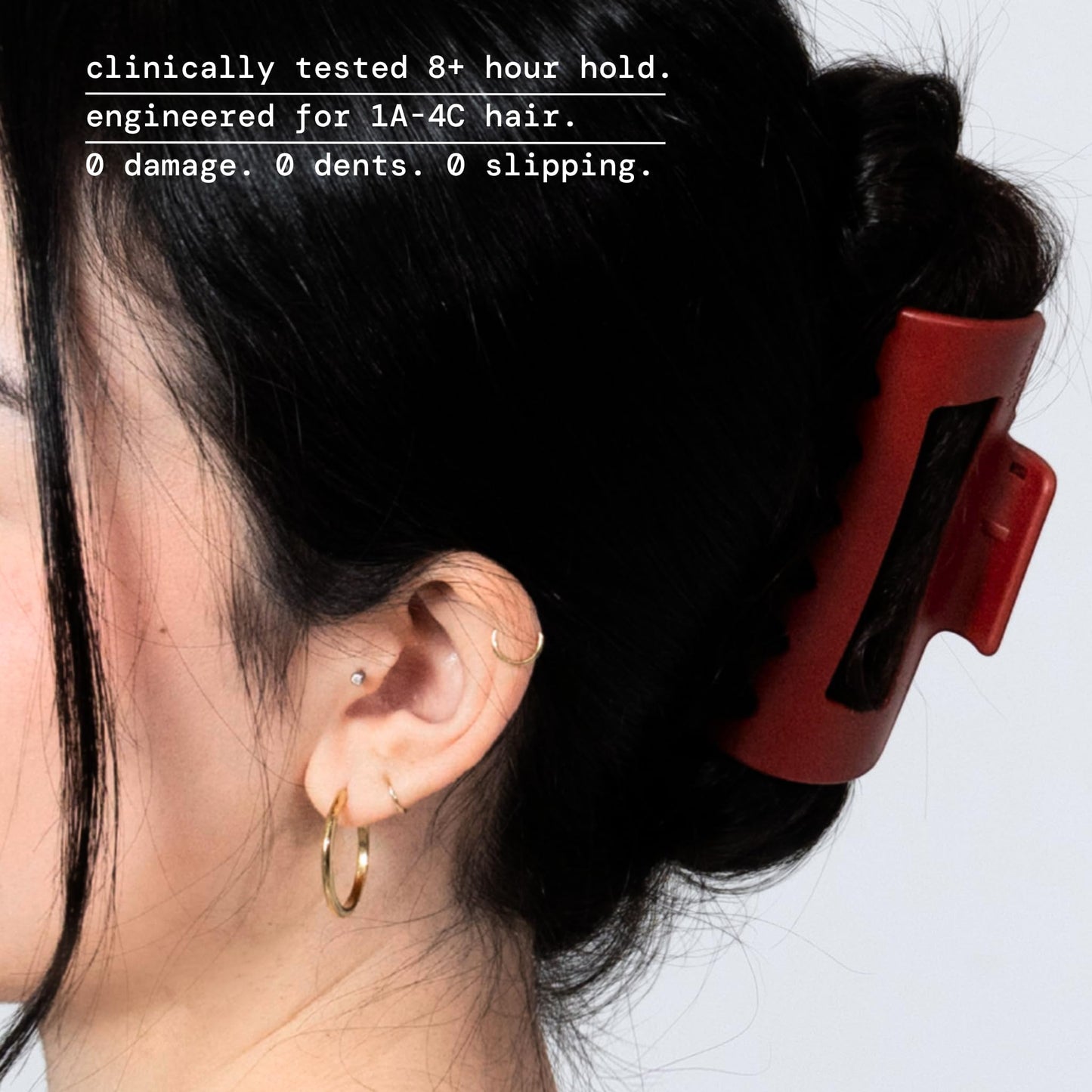 The Original Mello Hair Claw Clip Squishy Claw Clip Made in Korea Patent Pending 30021976 (Red, Medium)