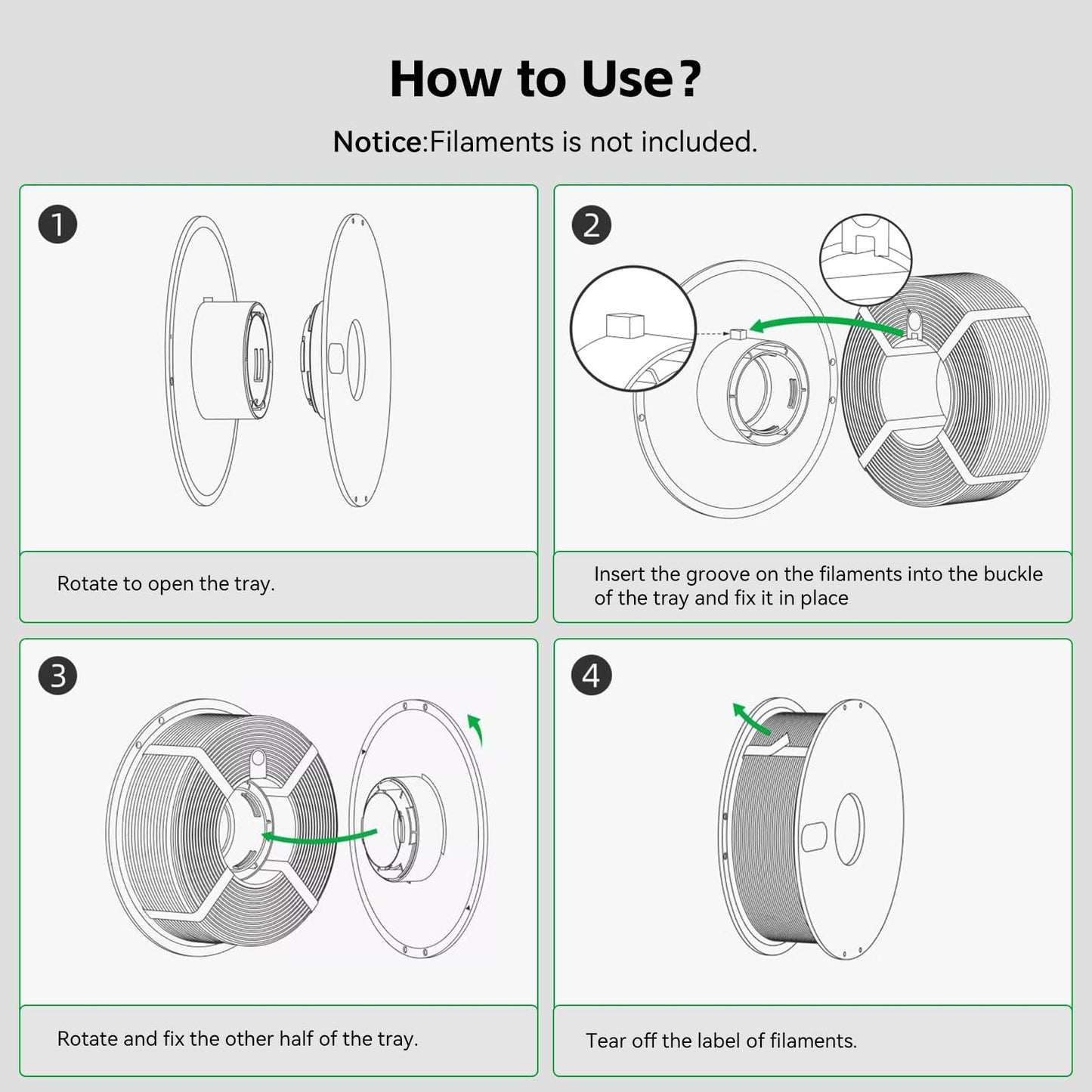Original AMS Detachable Filament Spool Compatible with Bambu Lab 3D Printer,Reusable Filament Reel Holder Fits PLA, PETG, ABS Filament Spool for Bambulab A1/A1 Mini,Support Low-Temp Environment ≤ 70°C