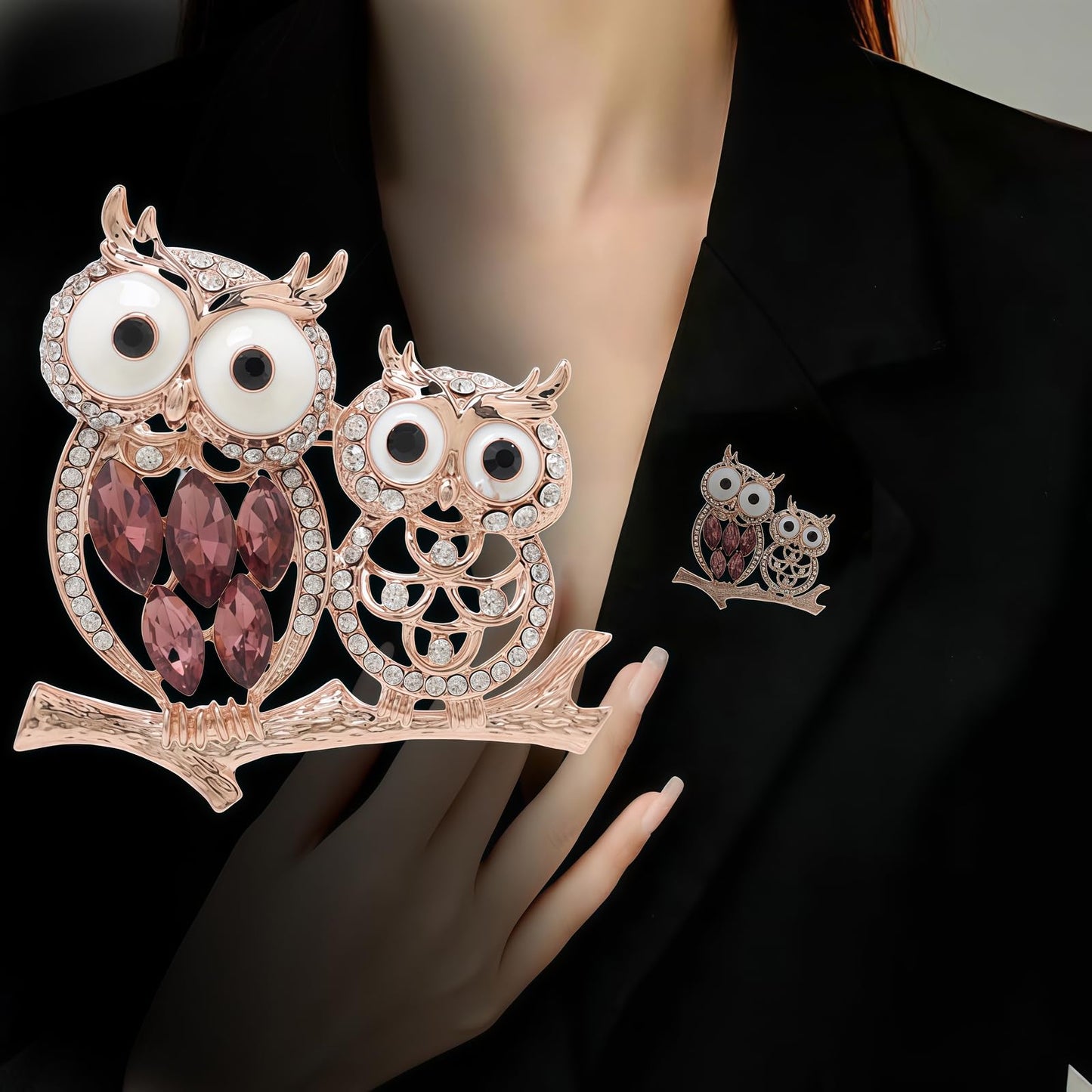Yaximhozz 2pcs Rhinestone Brooch Pin for Women Dress Elegant Stylish Crystal Brooches Fashion Accessories Pins Lapel Boutonniere Ideas Wedding Christmas Birthday Jewelry Easter Gift (14 Gold Bird/Colorful)