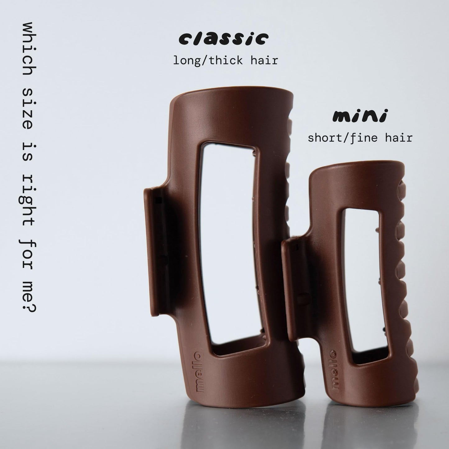 The Original Mello Hair Claw Clip Squishy Claw Clip Made in Korea Patent Pending 30021976 (Dark Brown, Medium)
