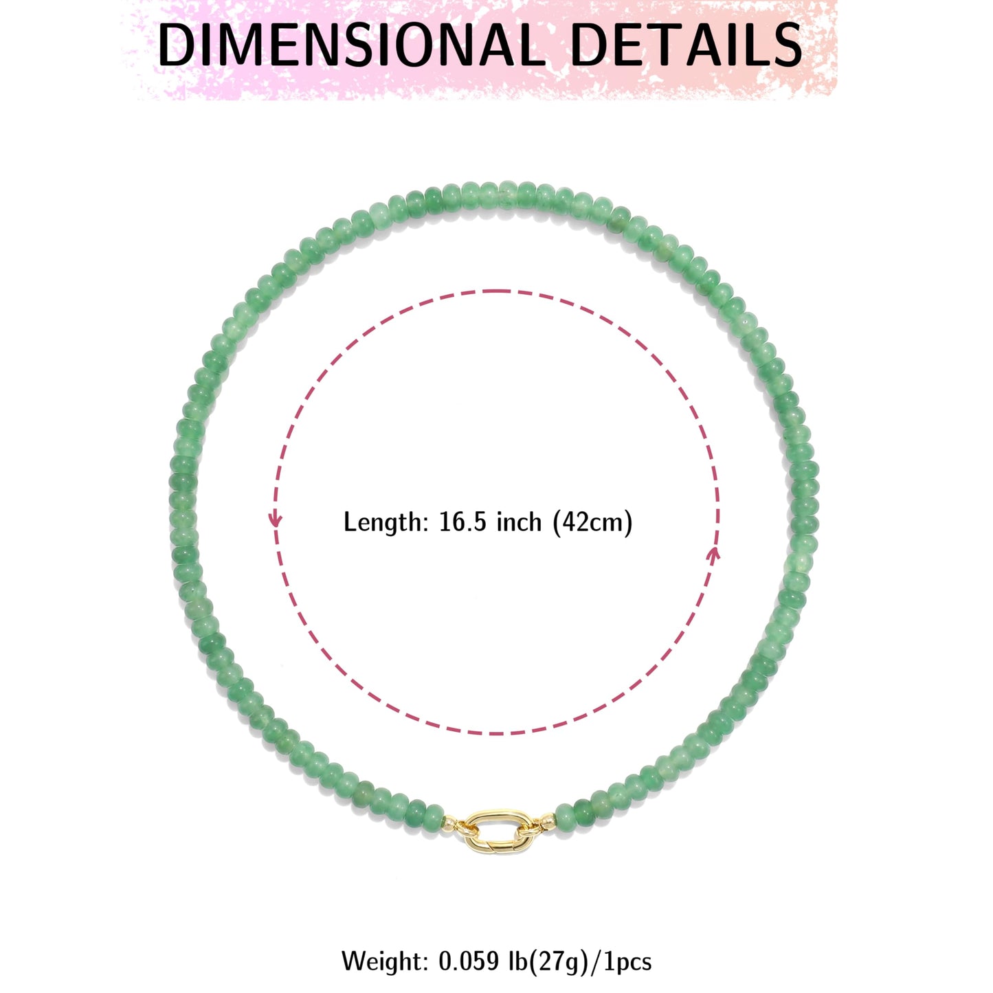 CONRAN KREMIX Green Stone Beaded Necklace for Women,Natural Gemstone Bead Choker Necklaces Boho Summer Beach Layering Necklace Jewelry Gift for Women