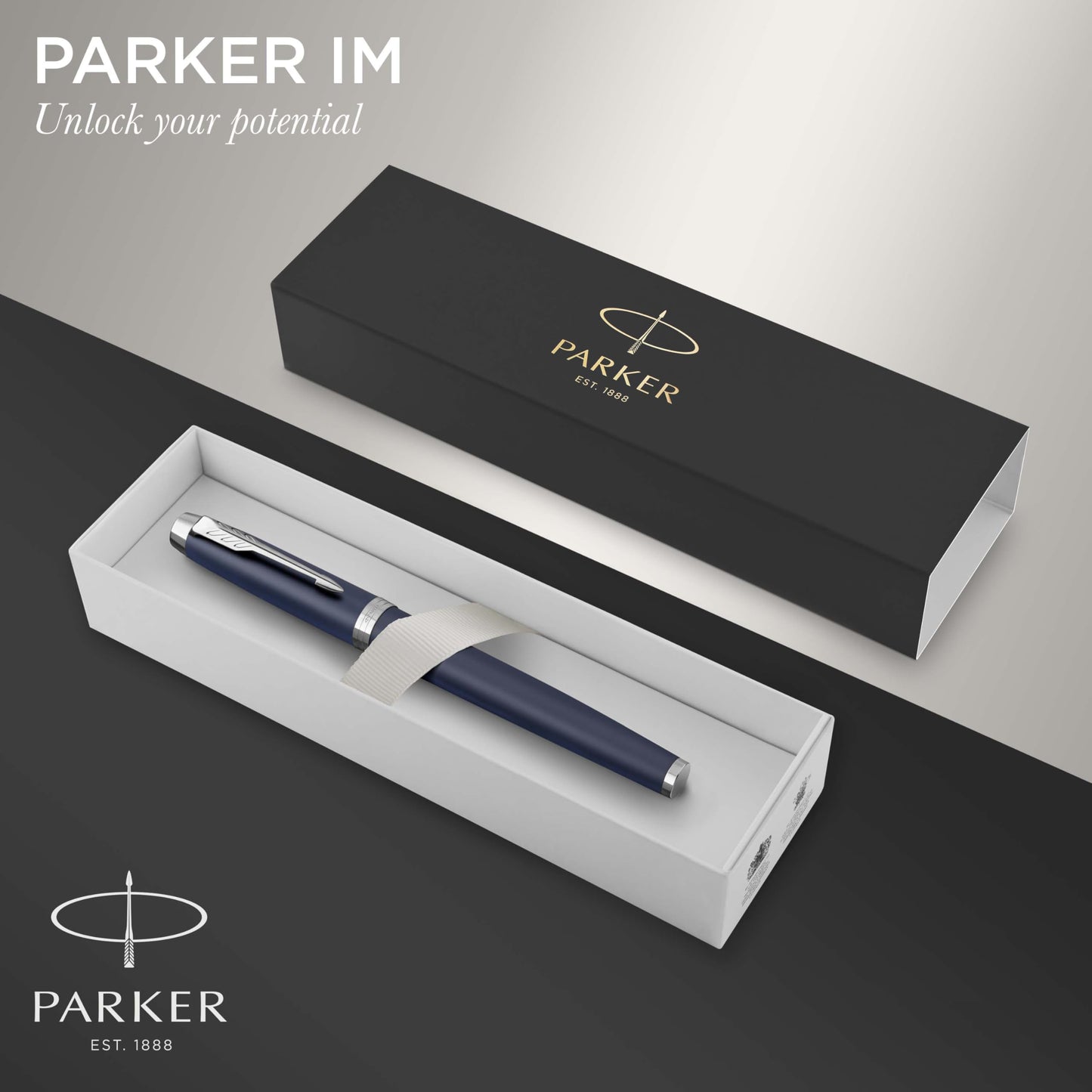 Parker IM Rollerball Pen, Matte Blue, Fine Point, Includes Black Ink Refill - Smooth Writing, Sleek, Polished, Professional, Desk Essentials
