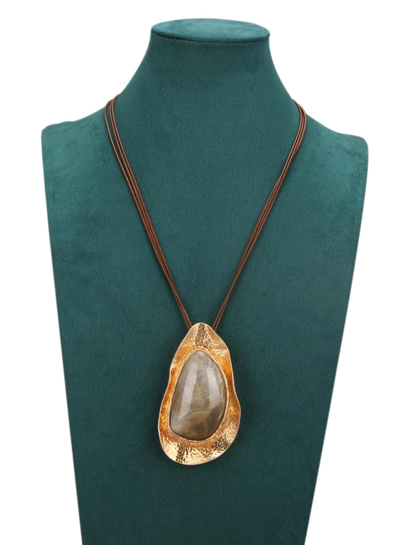 joymiao Vintage Necklace Boho Chunky Necklace for Women Long Pendant Necklace with Large Chunky Pendant Hippie Bohemian jewelry