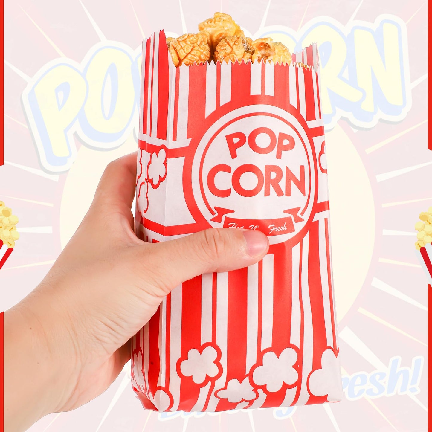 900 Pcs Popcorn Bags, 1 Oz Paper Popcorn Bag Individual Servings Bulk for Pop corn Machine Accessories Supplies Movie Nights Cinema Kitchen Supplies