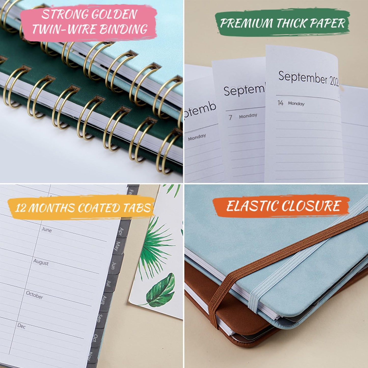 2026 Planner - Weekly and Monthly Planner 2026, Jan 2026 - Dec 2026, 6.4" x 8.5", Daily Planner Calendar Planner with Monthly Tabs, Elastic Closure, Pocket, Notes, Faux Leather Cover Yearly Agenda(Red)