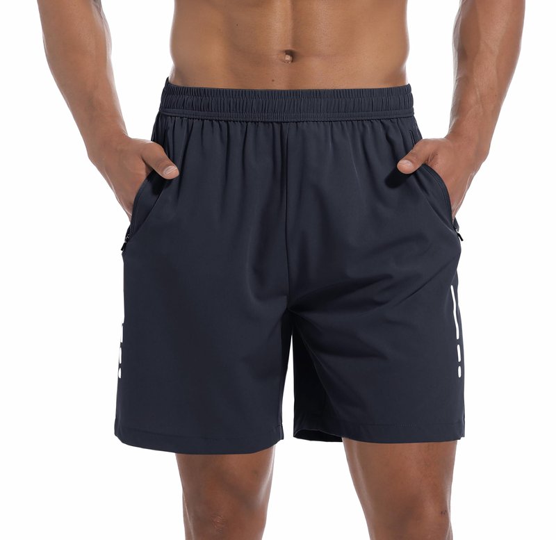 Lissmith Mens Running Shorts Athletic Gym Workout 7 Inch Basketball Hiking Casual Quick Dry Sports Lightweight Shorts Dark Grey L