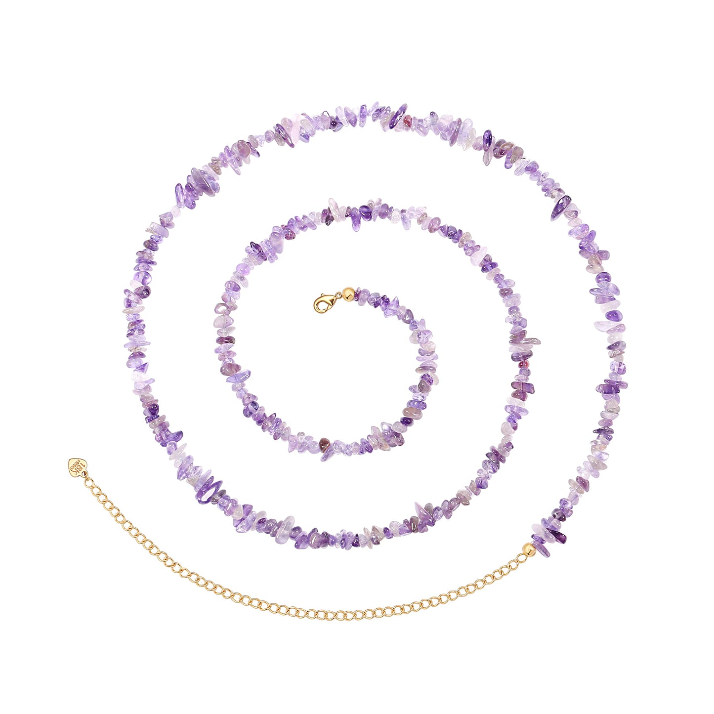 PEARLADA Waist Beads with Crystals, Amethyst Belts for Women, Sexy Beach Bikini Body Chain, Stone Body Jewelry for Women