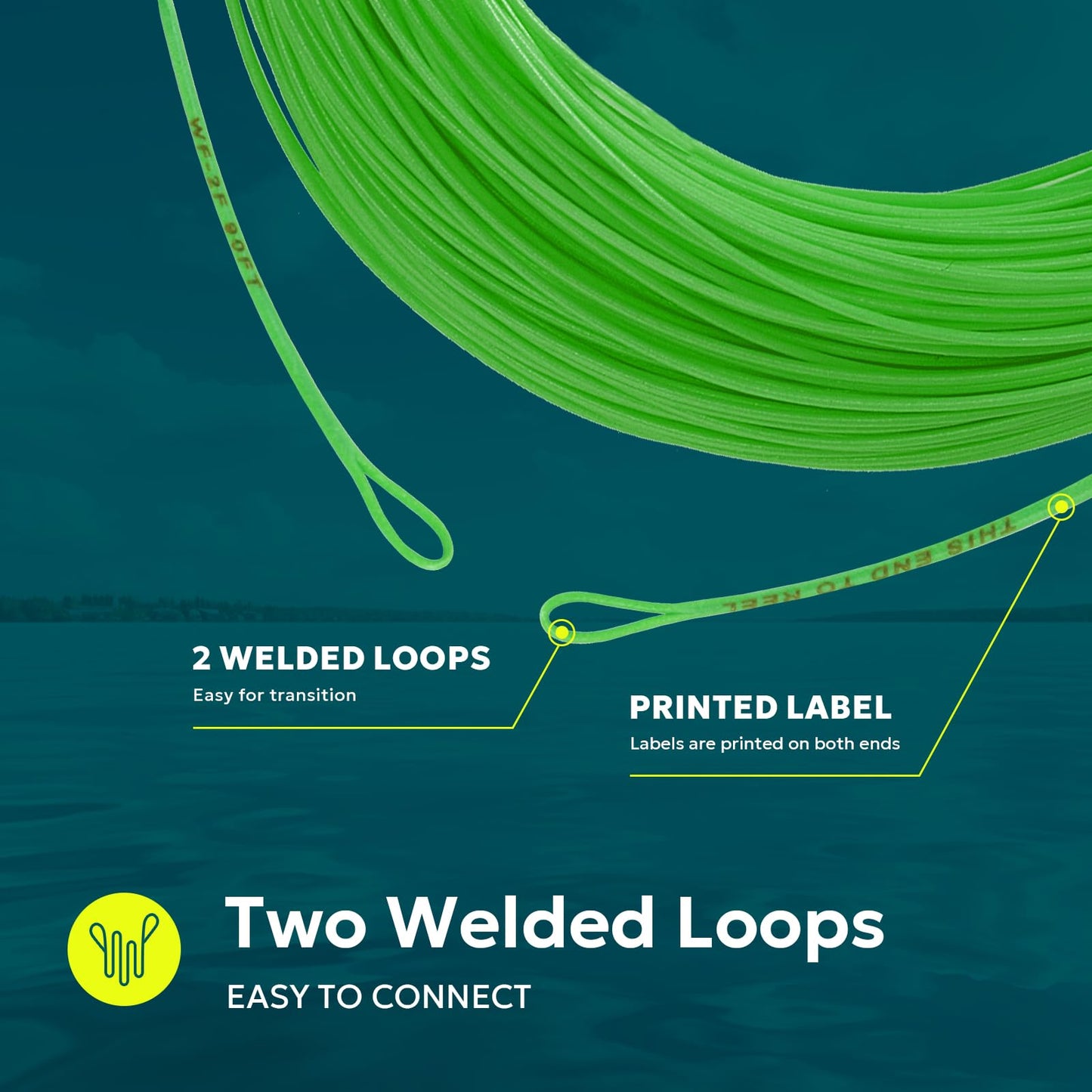 SF Fly Fishing Line with Welded Loop Weight Forward Floating Fly Line WF7F 90FT