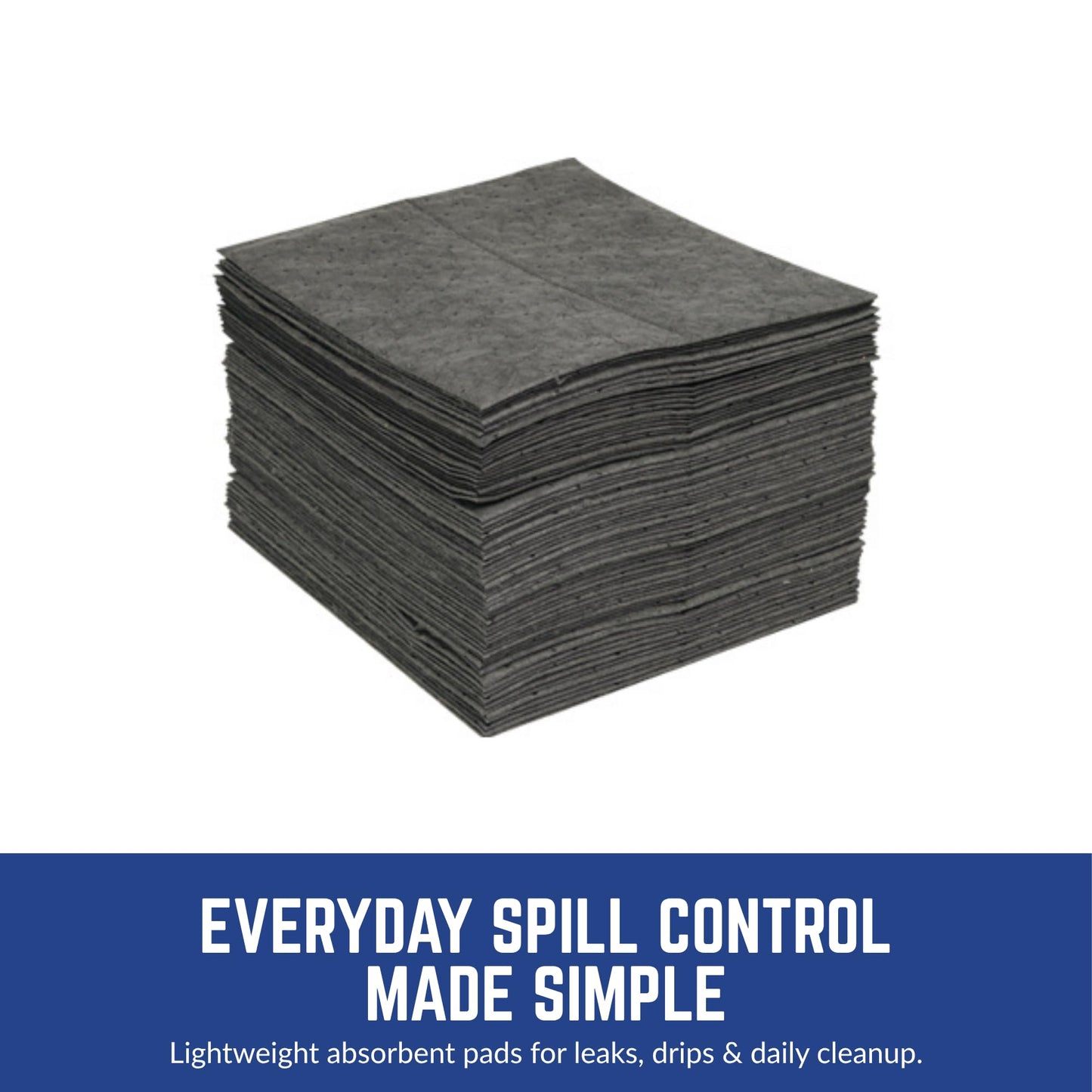 Spilfyter Universal Light Duty Absorbent Pads for Quick Tasks | 16" x 18", Single Ply | 200 Count | Fast Cleanup for Small Spills | SFG-70