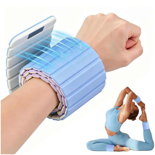 BECOJADDE Wrist Weights Ankle Weights for Women 1 Pair (2.2 lb Each) Silicone Magnetic Leg Arm Weighted Bracelet for Home Yoga Pilates Gym Workout Walking Jogging, Blue Cream