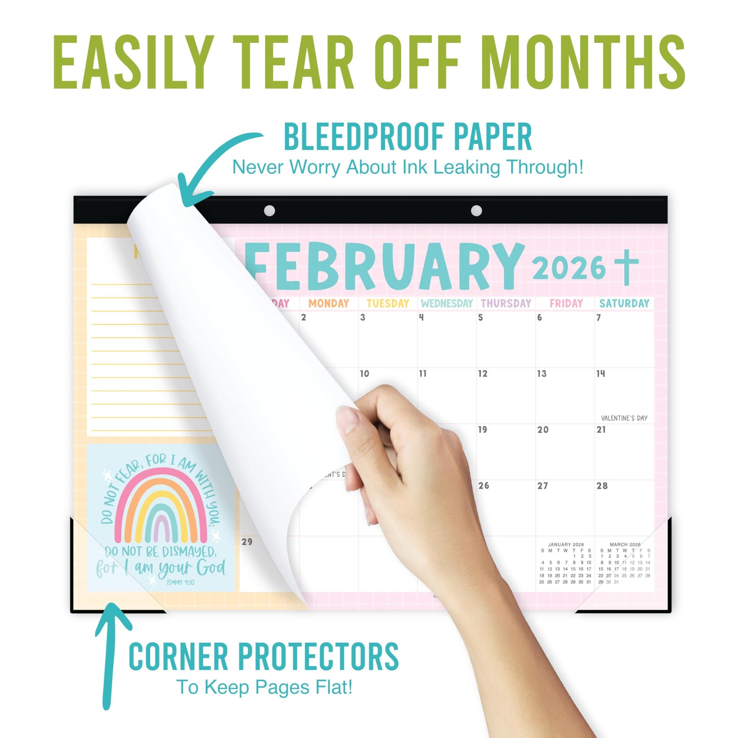 Hadley Designs Large Teacher Desk Calendar 2026-2027 - Desktop Calendar 2026, 18-Month Desk Calendars for Home, Office & Classroom, Cute Classroom Must Haves, Teacher Appreciation Gifts