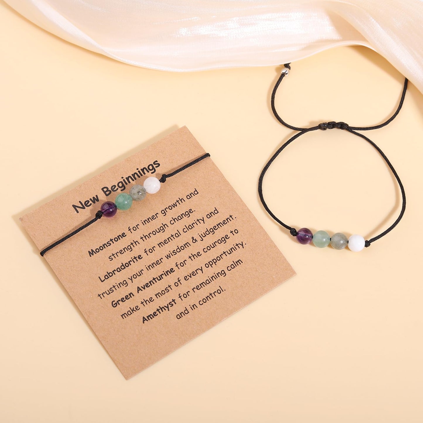 Korotho New Beginnings Gifts for Women, Divorce Gifts Christmas Crystal Bead Gift Inspirational Encouragement for Friends, Divorced Breakup Get Well Present for Women Spiritual Bracelets for Her