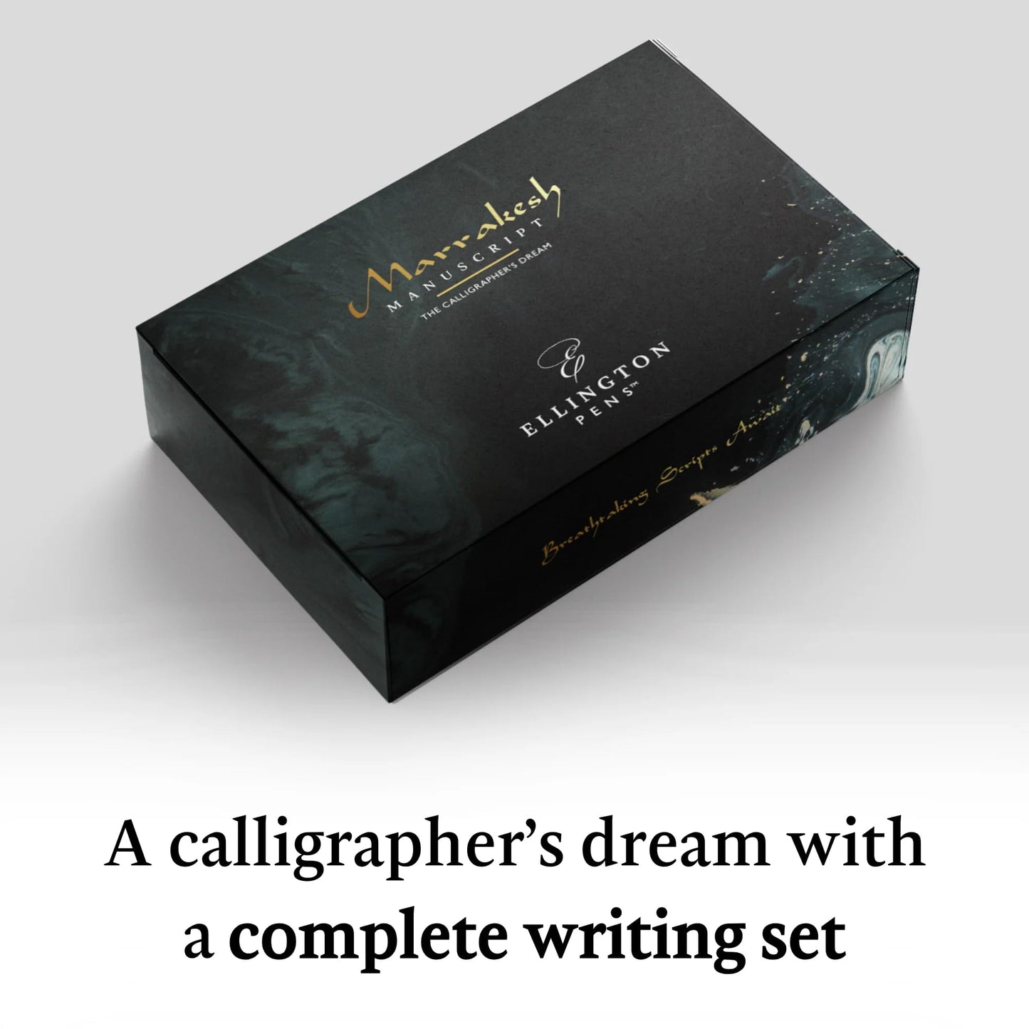 Ellington Pens Luxury Calligraphy Set - Premium Fountain Pen with 6 Nibs, 50 ml Black Ink Bottle, 6 Cartridges, Converter, Elegant Gift Box – Perfect for Drawing, Writing, Gifting (Midnight Rose)