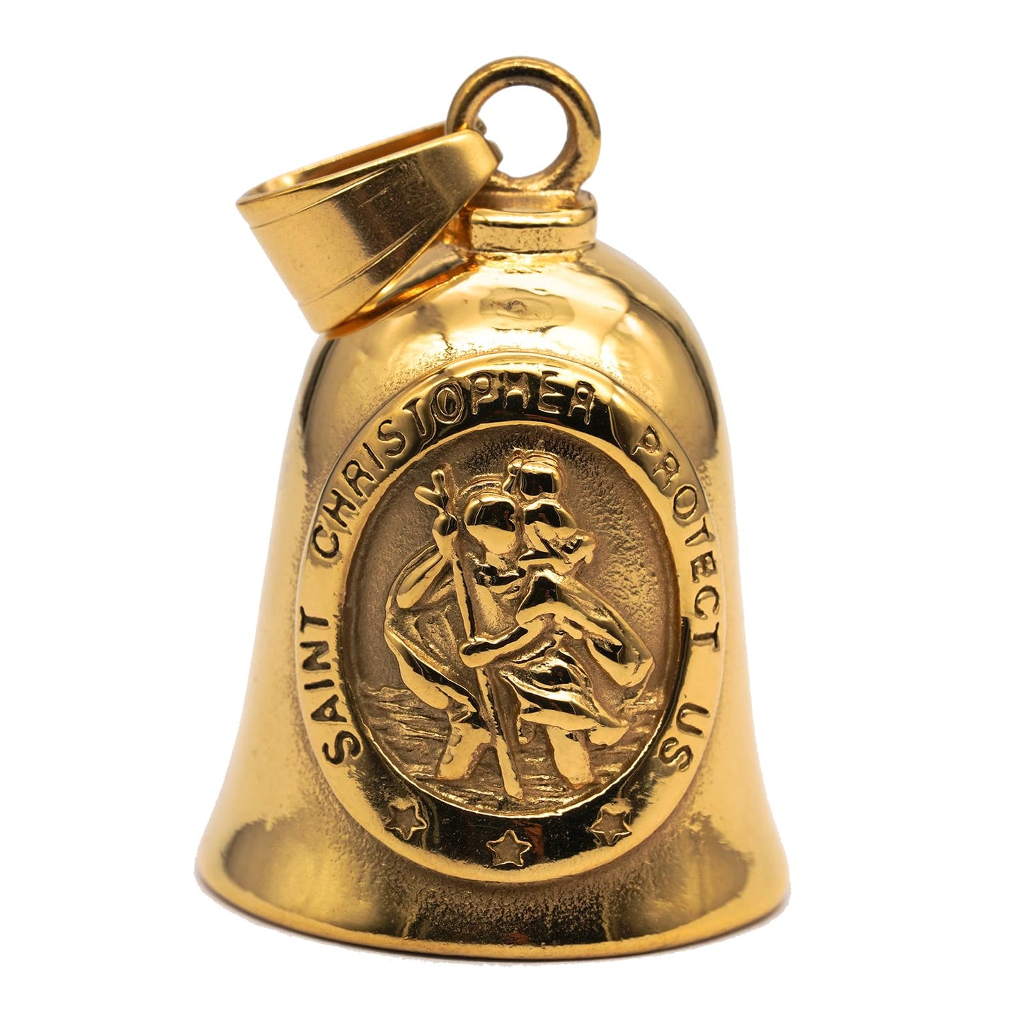 MOYOZZ Saint ST. Christopher Protect Us Motorcycle Bells W/Hanger for Bikers,Heavy Rider Bells Accessory & Key Chain for Luck (Y