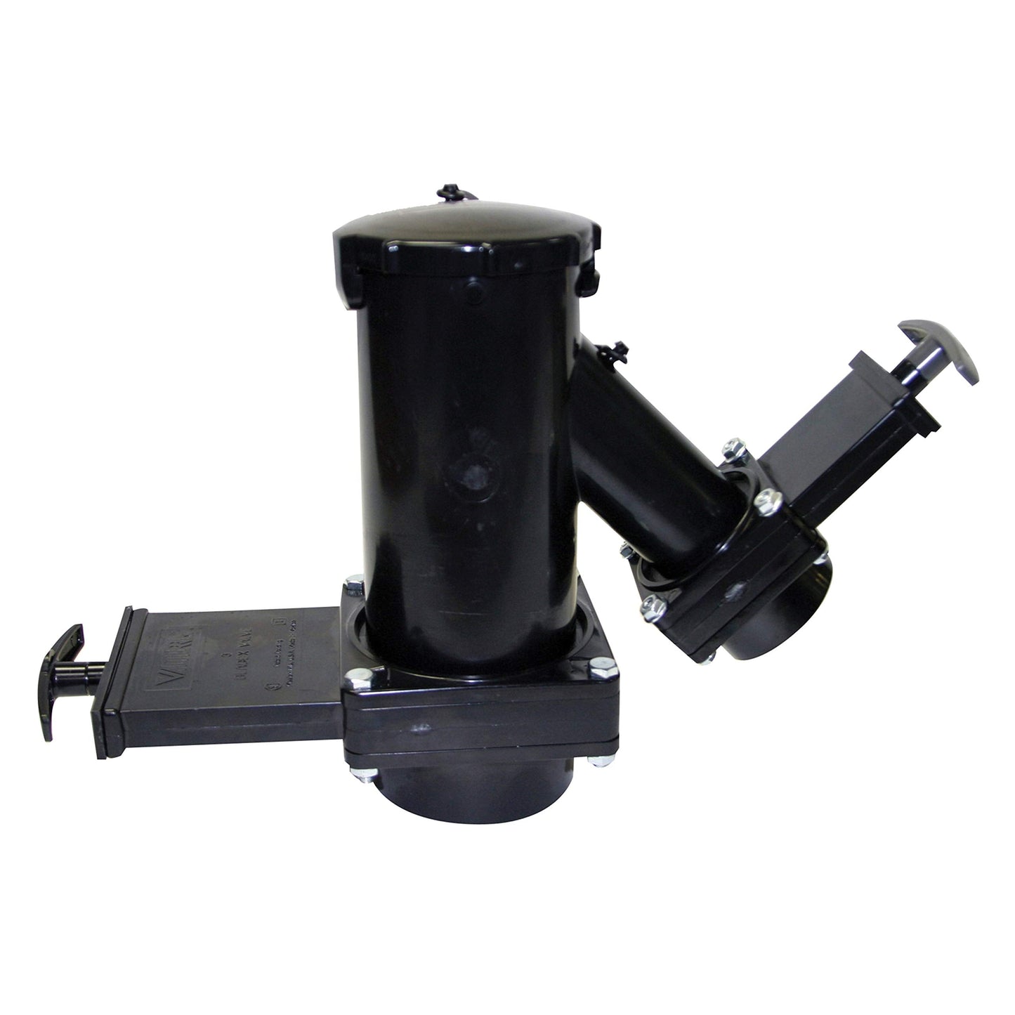 Valterra TR38 Wye Rotating Valve - 3 Hub x 1-1/2 Hub x 3 Bayonet Cap,Black