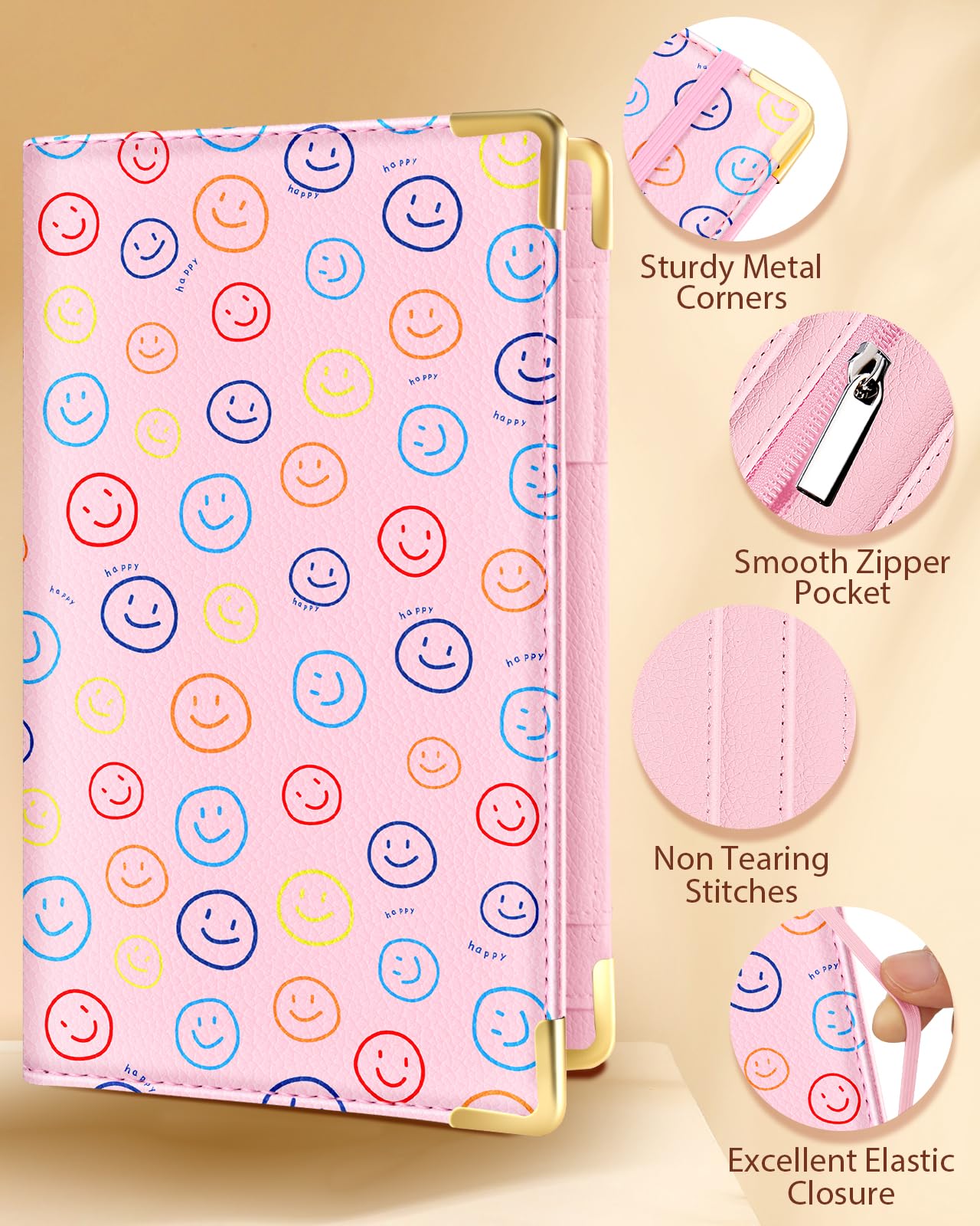 Slohif Server Book for Waitress Cute Serving Books with Zipper Pocket Accessories Leather Server Check Book Restaurant Waiter Server Booklet Organizer Ticket Book Holder