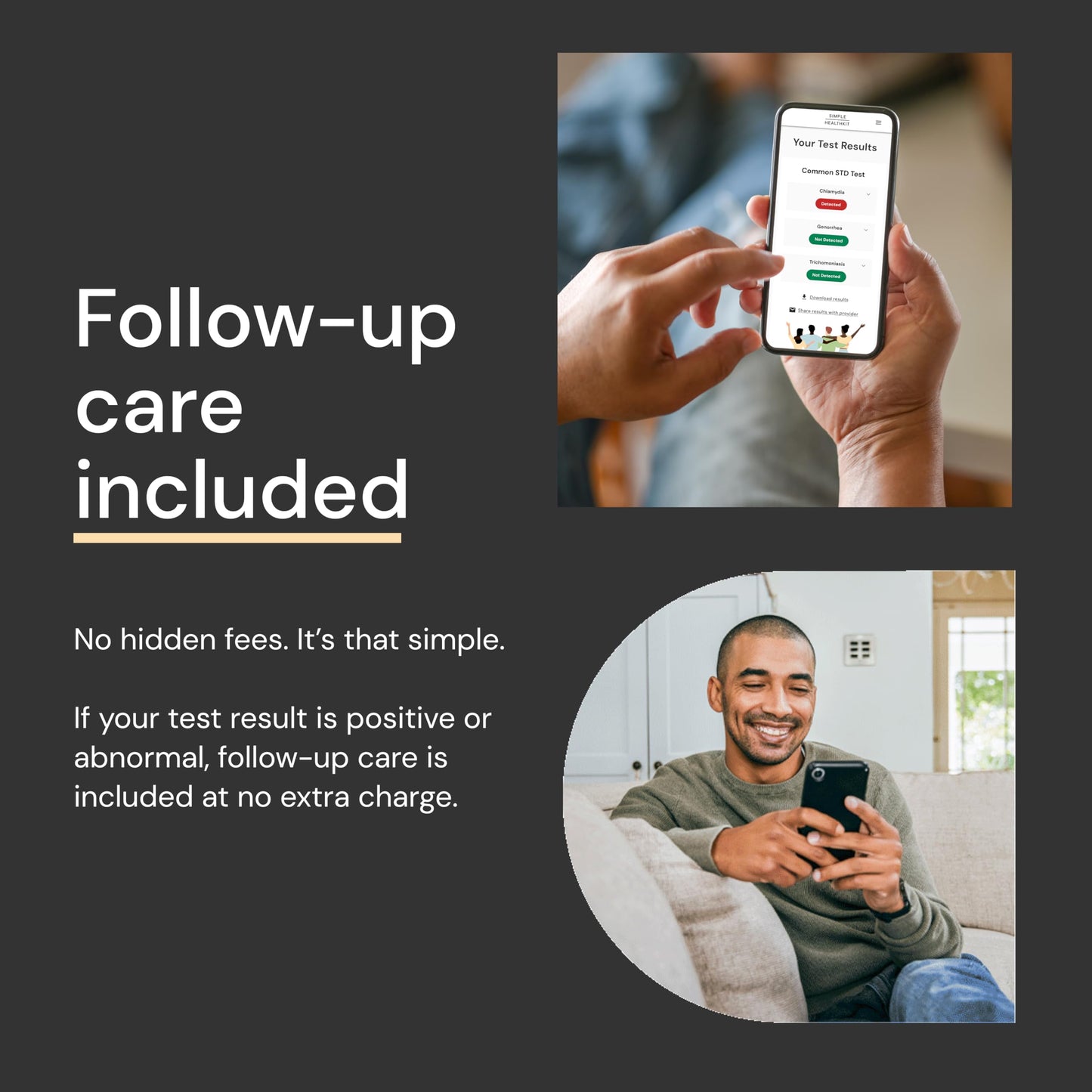 Simple HealthKit At-Home Common STD Test Kit for Chlamydia, Gonorrhea & Trichomoniasis - Tests for the Most Common STDs - Free Follow-Up/Telehealth & High Quality Lab Results