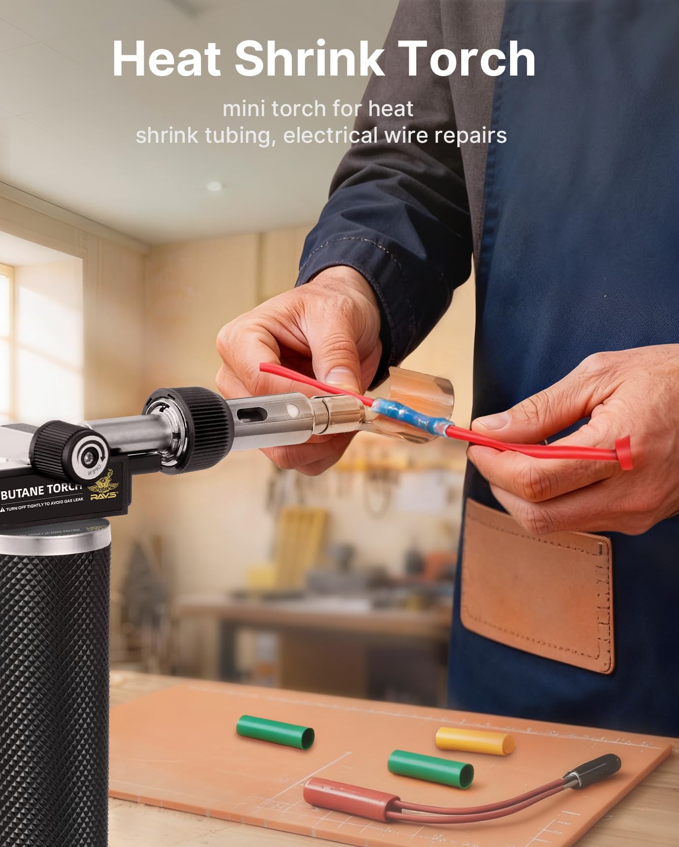 RAVS Butane Soldering Iron Kit Cordless, 14-Piece Multi-Function Butane Torch Kit, Portable Brazing Torch with Adjustable Flame, Without Butane Fuel, Unique Gifts for Men Women Husband