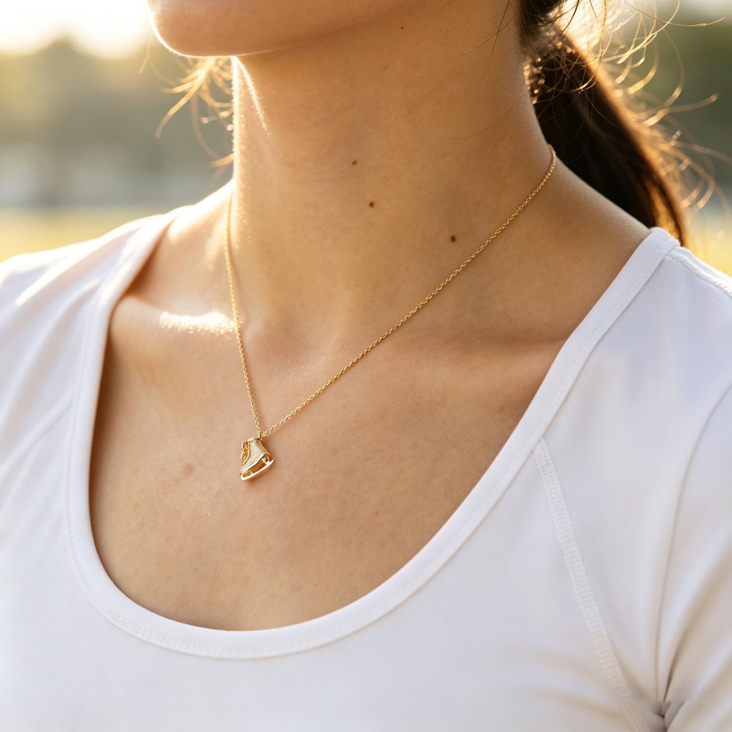 Baydurcan Figure Skating Necklace for Women, Ice Skate Pendant Jewelry, Inspirational Gift for Ice Skater