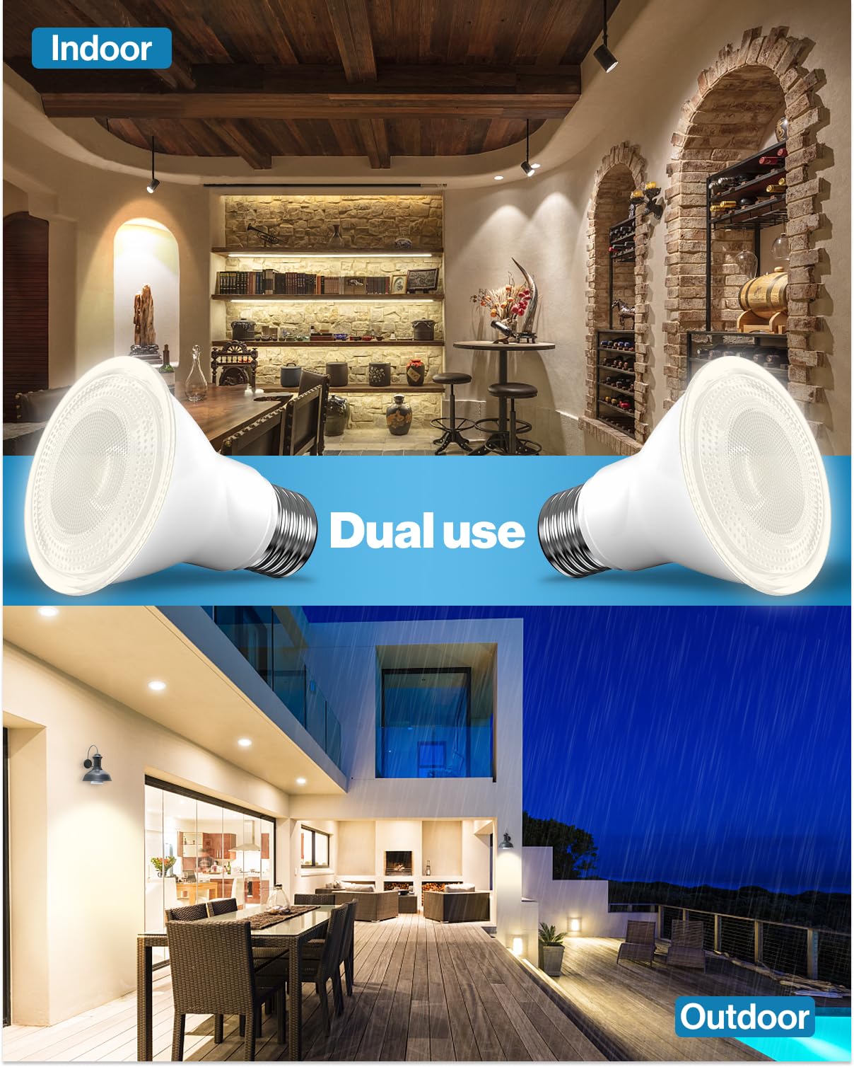 Sunco 10 Pack PAR20 LED Bulbs Flood Light Bulb, 500 LM, 7W (50W Equivalent), 2700K Soft White, E26 Medium Base, Dimmable, Track Lighting, for Indoor/Outdoor Use, Wet Rated, UL