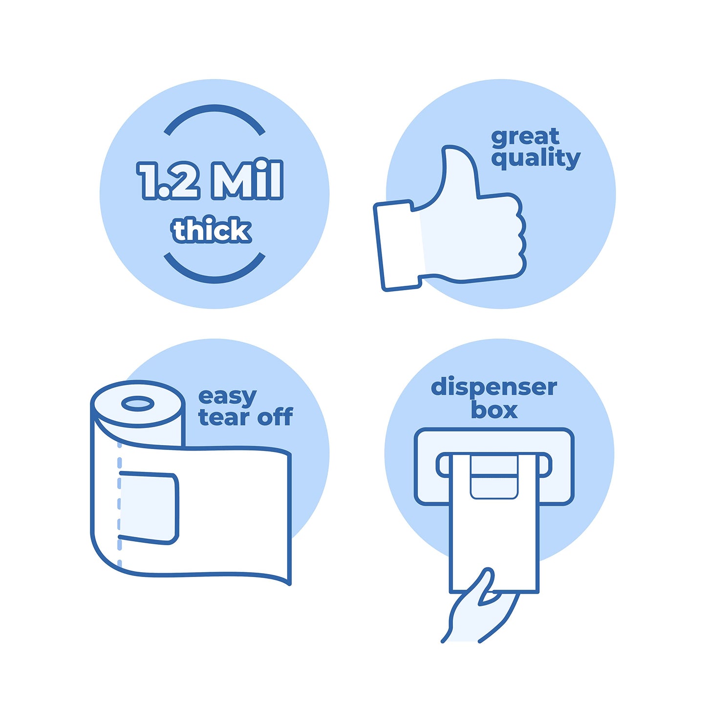 Simple's Plastic Bags with Handles For Small Business, (3 Pack=240 Bags) Shopping Grocery, Plastic T Shirts Bag, Dispenser Roll - Measures 12"x7"x22", 1.2 Mil Thickness