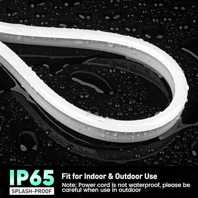 GZBtech RGB LED Neon Rope Lights 133FT/40M, AC 110-120V Waterproof Color Changing LED Rope with Remote Control, Dimmable Multi Color Strip Lighting for Indoor Outdoor Commercial Use, ETL Listed