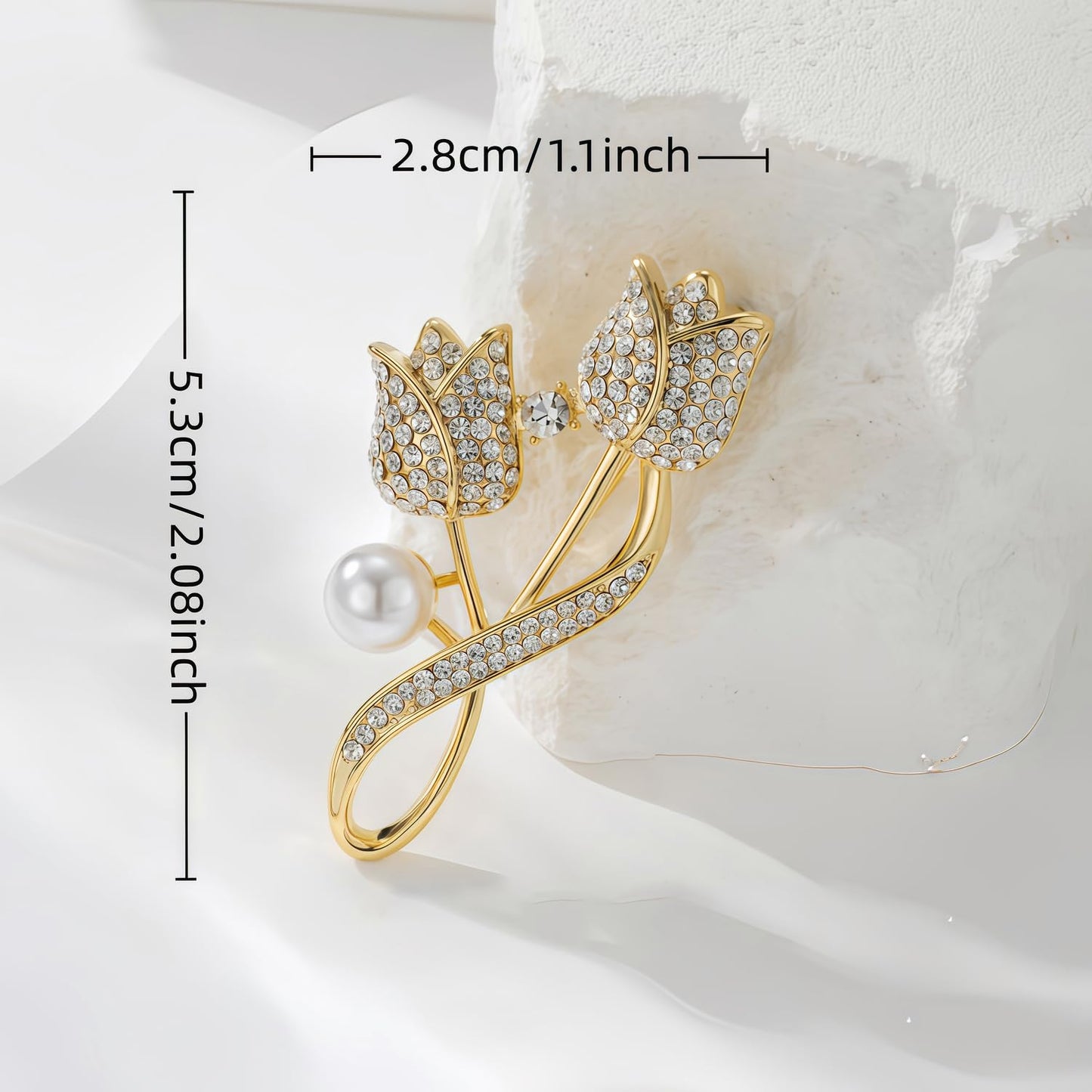 Yaximhozz 2pcs Rhinestone Brooch Pin for Women Dress Elegant Stylish Crystal Brooches Fashion Accessories Pins Lapel Boutonniere Ideas Wedding Christmas Birthday Jewelry Easter Gift (07 Royal Blue/Gold)