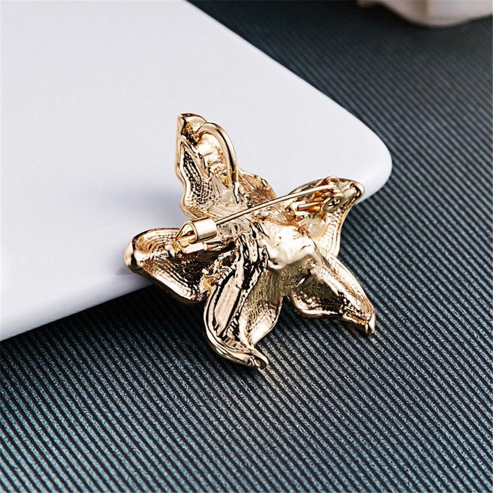 AILUOR Elegant Enamel Flower Brooches for Women, Fashion Gold Plated Pearls Flower Brooch Pin Wedding Corsage Jewelry Gifts (Blue)