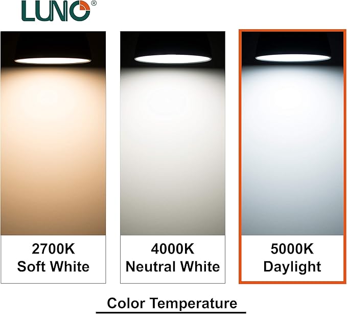 LUNO R20 Dimmable LED Bulb, 6.5W (45W Equivalent), 455 Lumens, 5000K (Daylight), Medium Base (E26), UL Listed (4-Pack)
