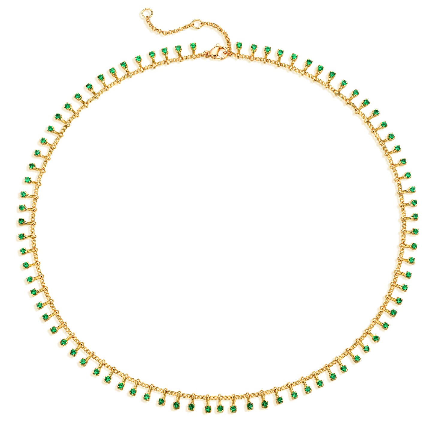 MTMY Beaded Necklace for Women 14K Gold Plated Dainty Colorful Beaded Pearl Choker Necklace Delicate Boho Choker Necklace Jewelry Gift (Green)