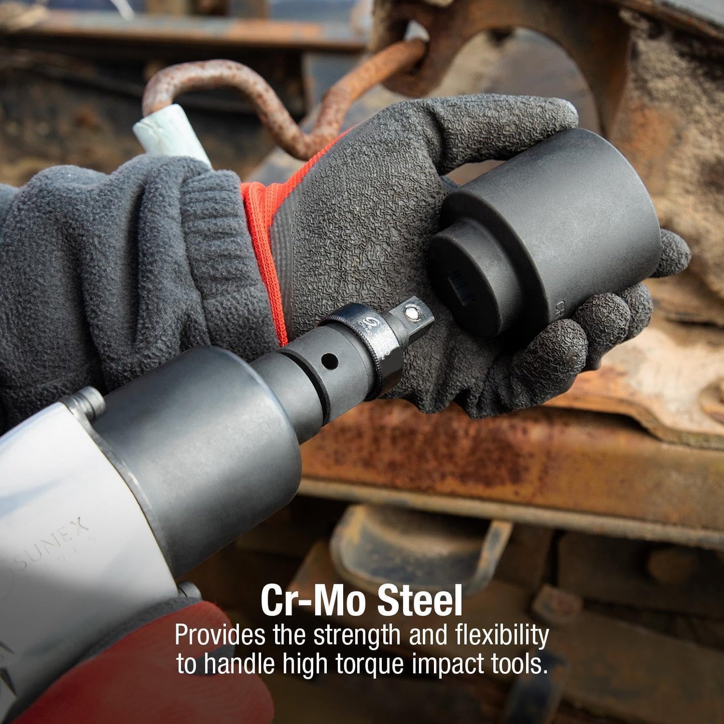 SUNEX TOOLS 2300, 1/2" Drive, Universal Impact Joint, Cr-Mo Steel, Radius Corner Design, Flexible, Meets ANSI Standards