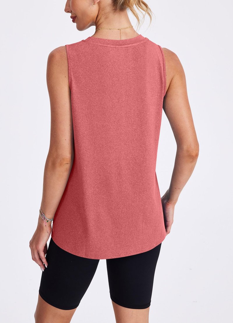 Women's Sleeveless Workout Tops Breathable Lightweight Active Tennis Yoga Shirts Athletic Running Tank Tops for Women Red S