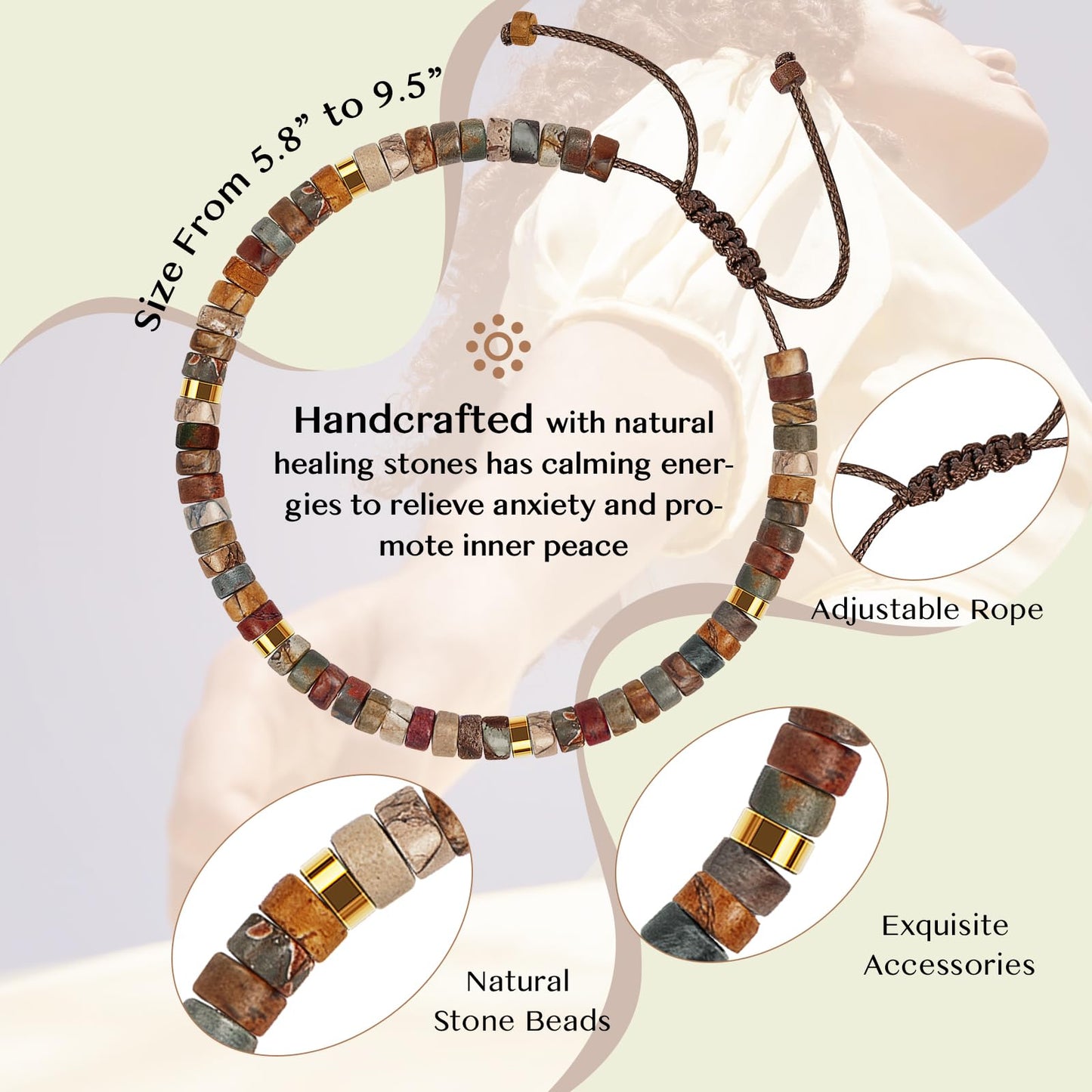 ZOKCC Sister-in-Law Bracelets Gifts for Women Healing Natural Stone Beads Bracelets - Inspirational Mothers Day Christmas Birthday Gifts for Sister-in-Law