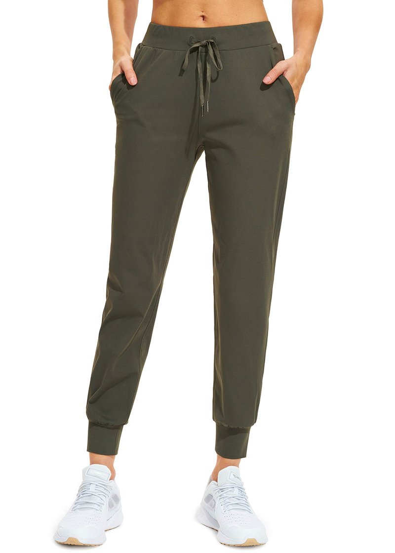 Libin Joggers for Women Petite/Regular/Tall Dance Sweatpants Athletic Workout Tapered Lounge Casual Teacher Pants for Running Yoga Cloths, Olive Green XL